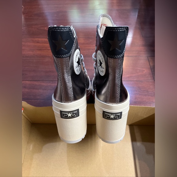 Womens 9 Converse Chuck 70 De Luxe Heel Hi Top Metallic Gunmetal New NO BOX - Picture 5 of 16